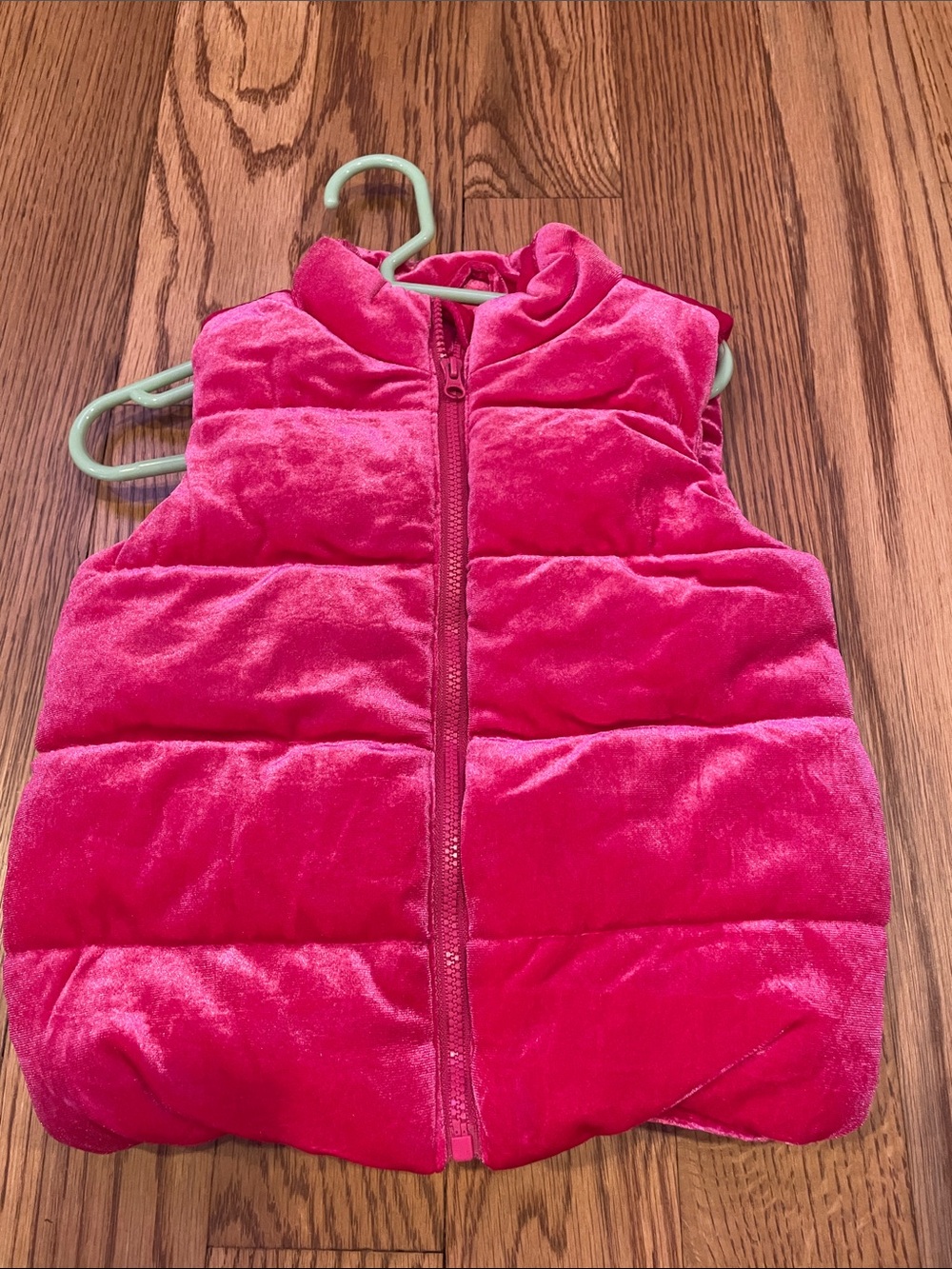 Gymboree Velvet Puffer Vest in Bright Pink